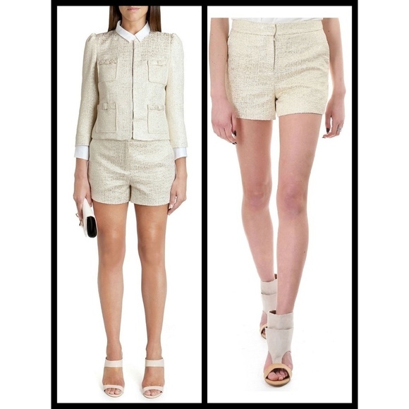 💕Ted Baker💕 Metallic Gold High-Rise Suit Shorts